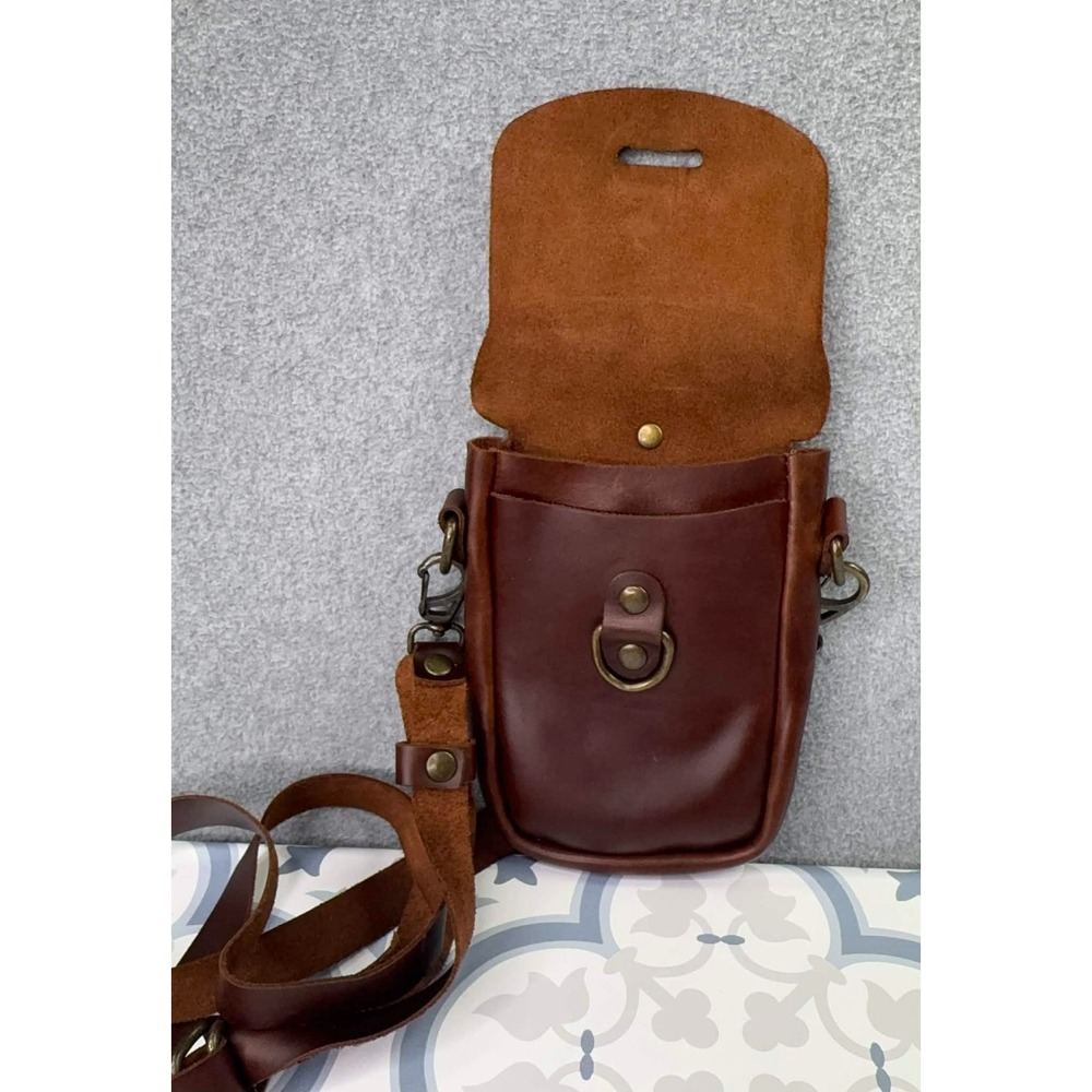 Saddleback Leather Love 41 Crossbody Bag Mahogany Brown Adjustable RARE - Picture 5 of 9